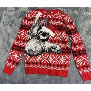 Raisevern Christmas Sloth Ugly Sweater XL Red/White  Holiday Fair Isle Design